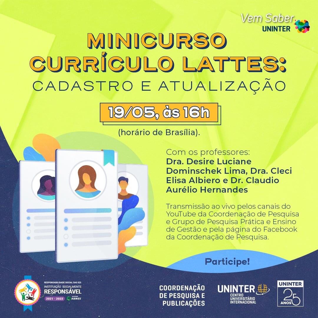Mini-Curso Currículo Lattes: Cadastro e Atualização